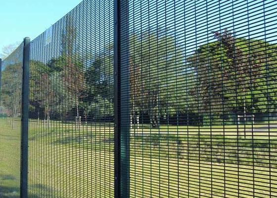 Green 358 Anti Climb Mesh Galfan 358 Mesh Fencing For Higher Level Security
