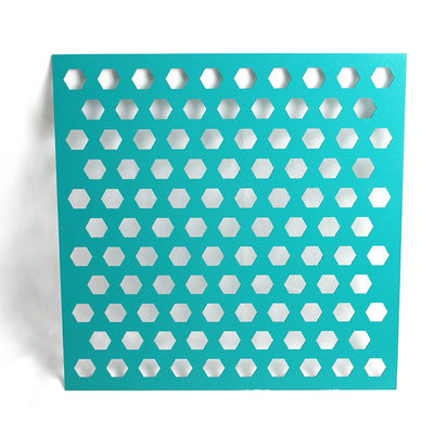 China Blue Perforated Sheets For Facade , Perforated Facade Panel Building Materials supplier