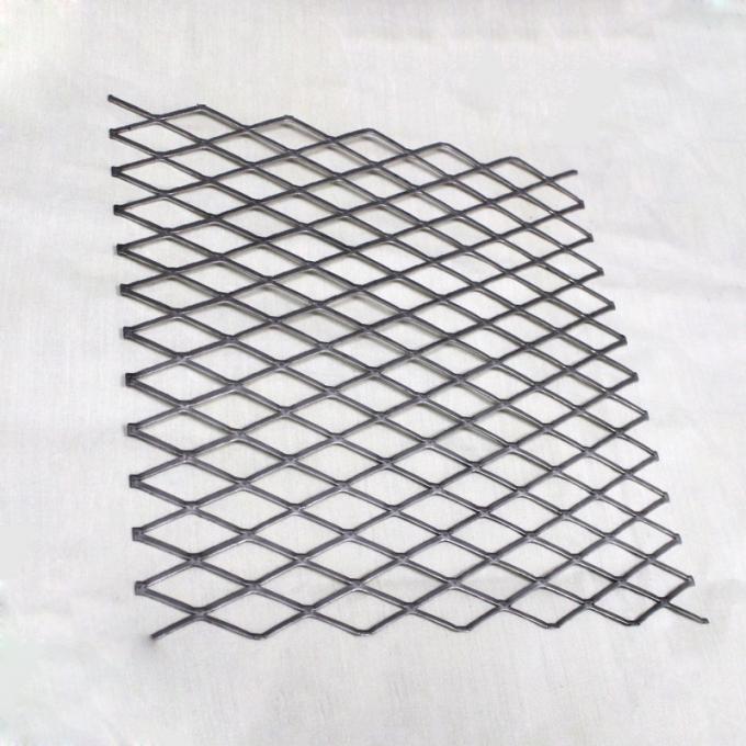 Heavy Duty Steel Grill Expanded Metal Sheet , Diamond Metal Mesh In Silver