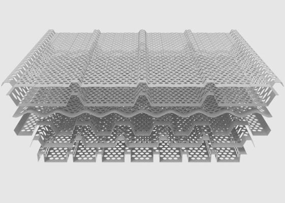 Panel Logam Bergelombang Berlubang Pola Sewenang-wenang Disesuaikan Untuk Panel Logam Arsitektur