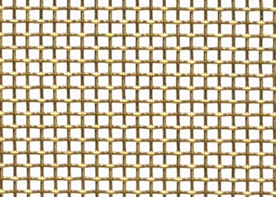seguridad el 1.5m de cobre amarillo Mesh Roll Plain Weave del metal de la pantalla del insecto del 1.2m