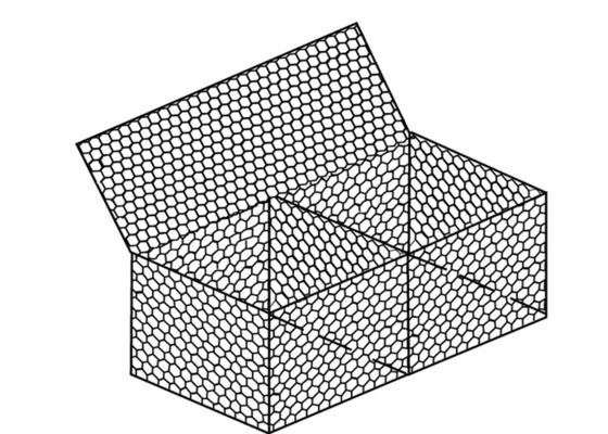 boîtes galvanisées par 2×1×1m de 100×120mm Mesh Double Twist Gabion Gabion