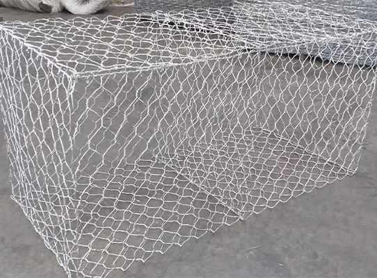 6.0mm 50x70mm Galvanized Gabion Basket Weaving And Welding Process