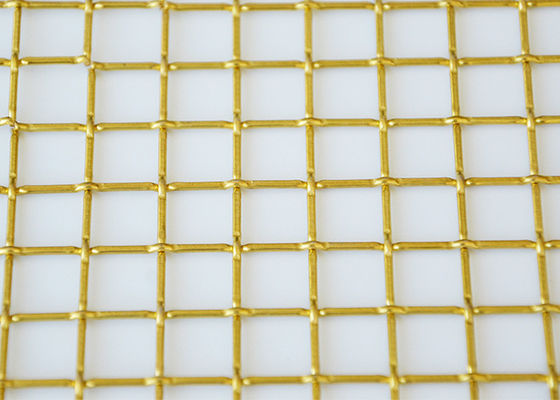 Antique Brass Woven Wire Mesh Large Diamond Hole Plain Weave