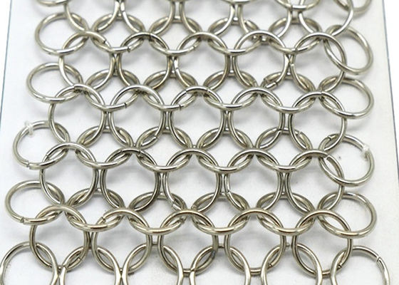 Dia 3mm Chainmail Curtain เครื่องประดับแหวนโลหะ Mesh สวย