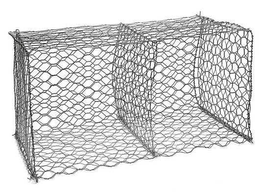 60 × 80 মিমি বোনা গ্যাবিয়ন বাস্কেট উচ্চতর লোডিং ক্ষমতা এবং স্থায়িত্বের জন্য 1mx1mx1m তারের