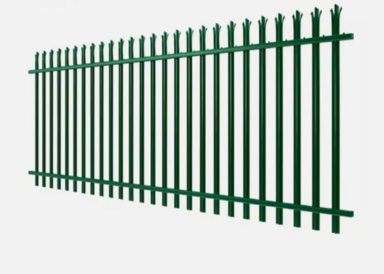 Green Hot Dipped Galvanized Triple Point Palisade Fencing With Angle Pale For Good Security