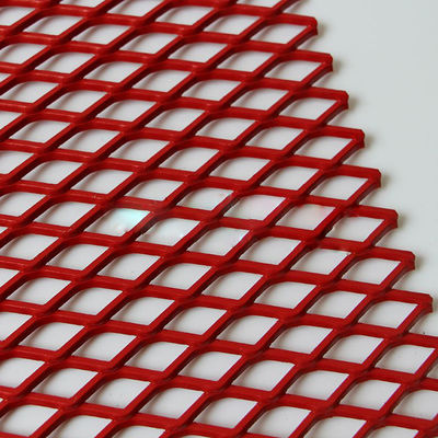 China Mini Hole Galvanized Sheet Expanded Wire Mesh Aluminum Screen In Red Color supplier