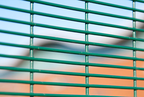 Green 358 Anti Climb Mesh Galfan 358 Mesh Fencing For Higher Level Security