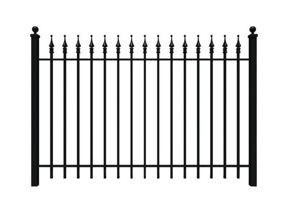 Welded Wrought Iron Fence Panels With Finial Hot Dip Galvanized