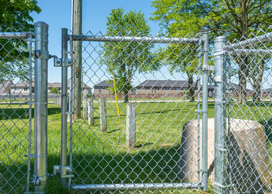 Galvanized Chain Link Fence 50x50mm Mesh Low Carbon Steel Wire 6m Height