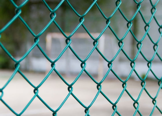 Green Vinyl Coated Chain Link Fence Knuckle Or Twisted Selvage