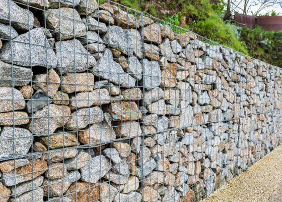 el PVC de las cestas de Gabion de la barrera del ruido de Gabion de la anchura del 1m-5m cubrió el alambre