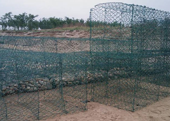 Green PVC Coated Gabion Box 2m-6m Hexagonal Mesh