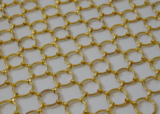 Brass and Copper Decorative Ring Mesh Curtain Decorates Your Room And Office