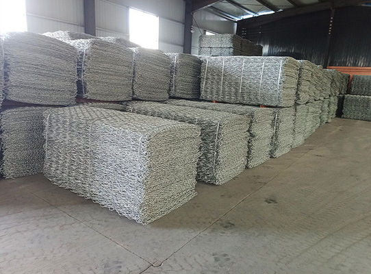 6.0mm 50x70mm Galvanized Gabion Basket Weaving And Welding Process