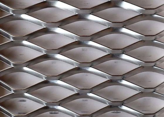 Silver Aluminum Diamond Hole Decorative Expanded Metal Mesh For Architectural And Industrial