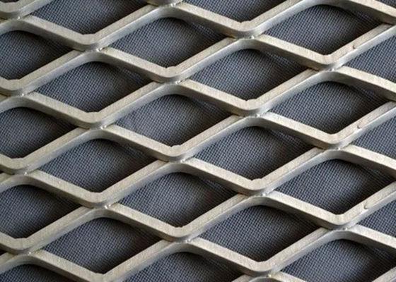 Galvanized Steel Expanded Metal Mesh 4x8ft 0.312in Thick Diamond Pattern