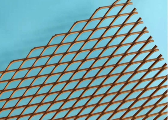 Suspended Ceiling Decorative Expanded Metal Wire Mesh Screen Anodized Aluminum