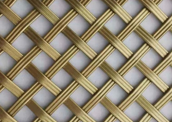 Antique Brass Ss 1mm Woven Wire Mesh Screen Crimped For Architectural Projects