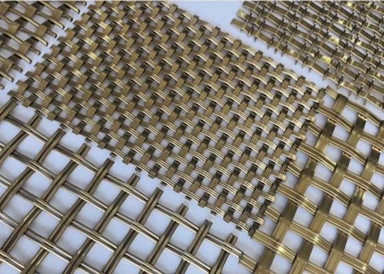 Antique Brass Ss 1mm Woven Wire Mesh Screen Crimped Untuk Proyek Arsitektur