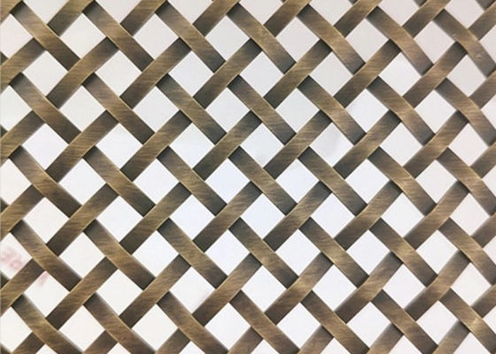 Antique Brass Ss 1mm Woven Wire Mesh Screen Crimped Untuk Proyek Arsitektur