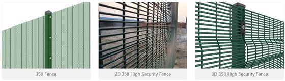 80 × 80mm 358 Cercas de alta seguridad de alambre galvanizado en caliente + PVC pintado rígido