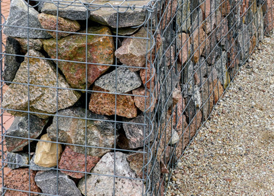 4mm Diameter Wire Construction Galfan Gabion Baskets Untuk Pengendalian Erosi