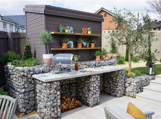 Unique Design Creates Garden Gabion Baskets For Decorative Additions To Gardens Parking Lots