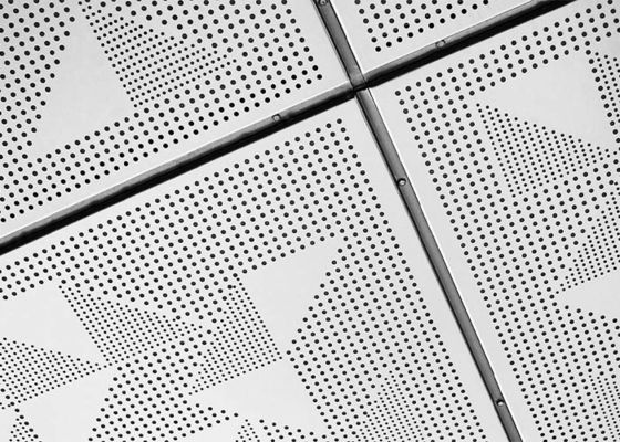 1.5mm Thickness Aluminum Perforated Metal Ceiling Monolithic Appearance For Retrofits