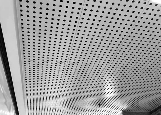 1.5mm Thickness Aluminum Perforated Metal Ceiling Monolithic Appearance For Retrofits
