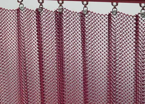 1.0 Mm Wire Diameter Aluminum Metal Coil Drapery Curtain Indoor Decorative Mesh For Homes And Hotels