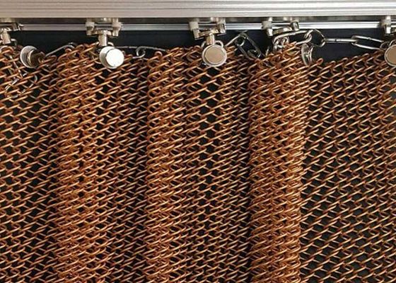 1.0 Mm Wire Diameter Aluminum Metal Coil Drapery Curtain Indoor Decorative Mesh For Homes And Hotels