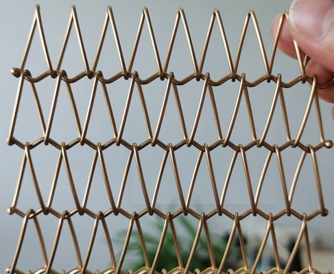 Bronze Spiral Wire Softness Flexible Mesh Curtain For Decoration