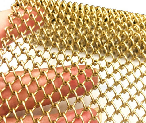 Bronze Spiral Wire Softness Flexible Mesh Curtain For Decoration