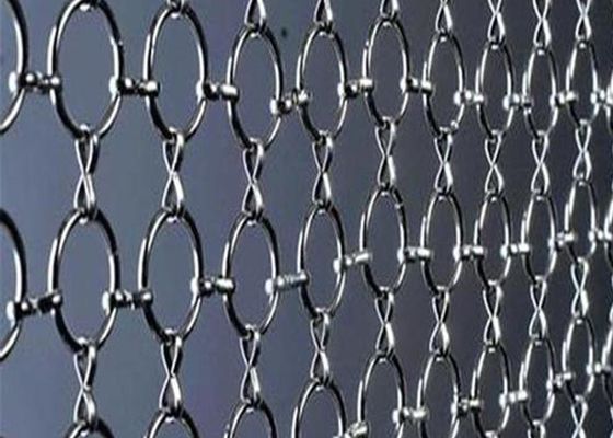 Blue Stainless Steel Ring Mesh Decorative Mesh With Wire Diameter 0.5mm-3mm