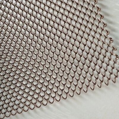 1.0mm Wire UV Resistant Customizable Sizes Aluminum Wire Mesh Curtain Metal Coil Drapery