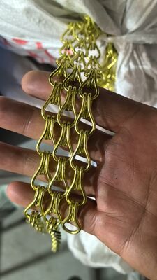 Anodized Aluminum Hook Chain Metal Curtain with 1.5x9x17mm Hook Size and Rose Gold Finish