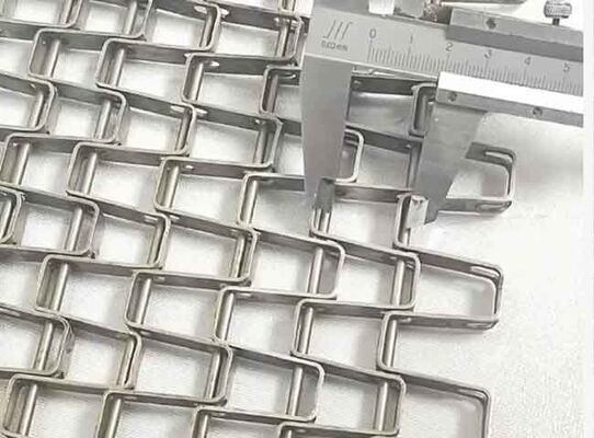 Stainless Steel 304 Great Wall Chain Conveyor Belt Cross Rod Heavy Duty Heat Resistant Custom Width