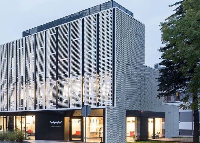 Perforated Metal Building Facade combination of function and aesthetics ...