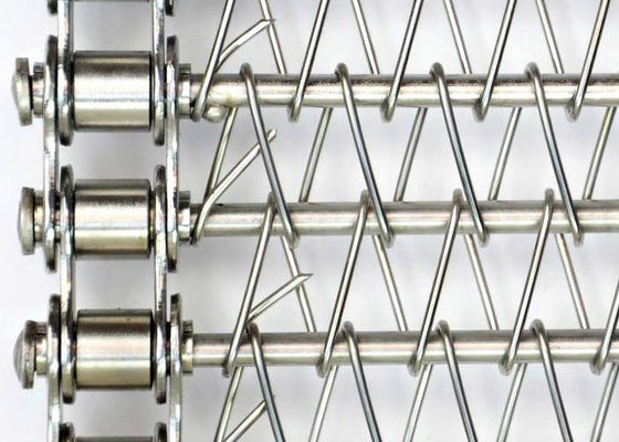 Stainless Steel 304 Flat Spiral Conveyor Belt 2.0mm Spiral Diameter