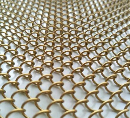 1.0mm Wire UV Resistant Customizable Sizes Aluminum Wire Mesh Curtain Metal Coil Drapery